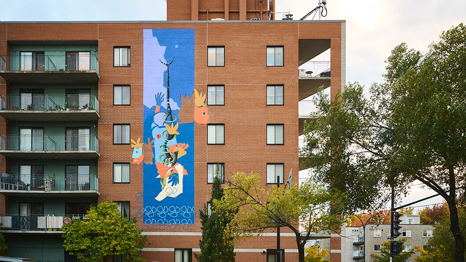 Murale située au 3230 boulevard Henri-Bourassa