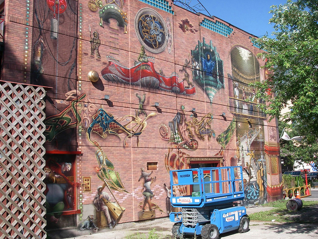 Murale située au coin des rues Sainte-Catherine et Champlain